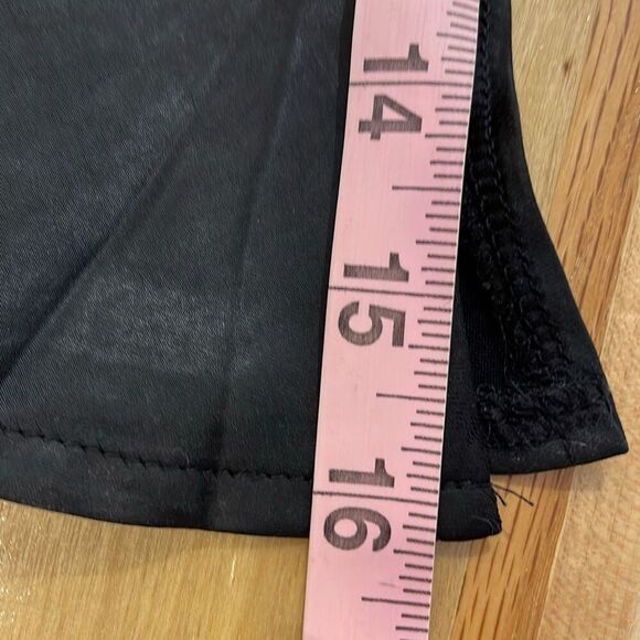 Ee:some USA Women’s Flat Front Pull On Side Slit Satin Flared Skirt Black Large - Picture 7 of 8